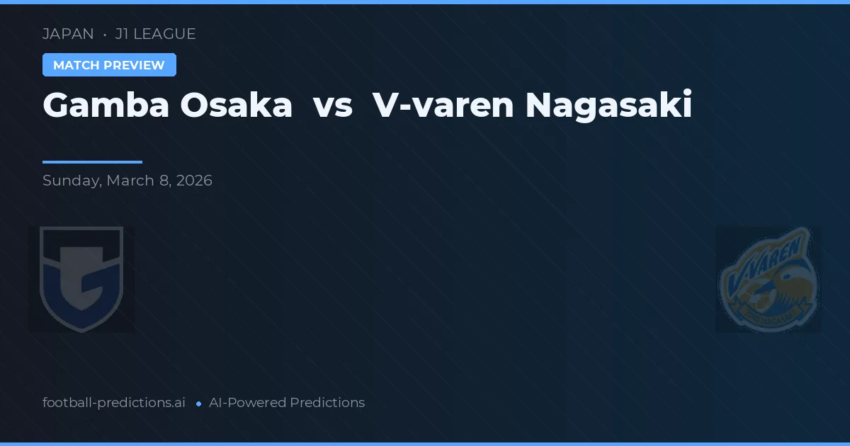 Gamba Osaka vs V-varen Nagasaki — typy i zapowiedź meczu
