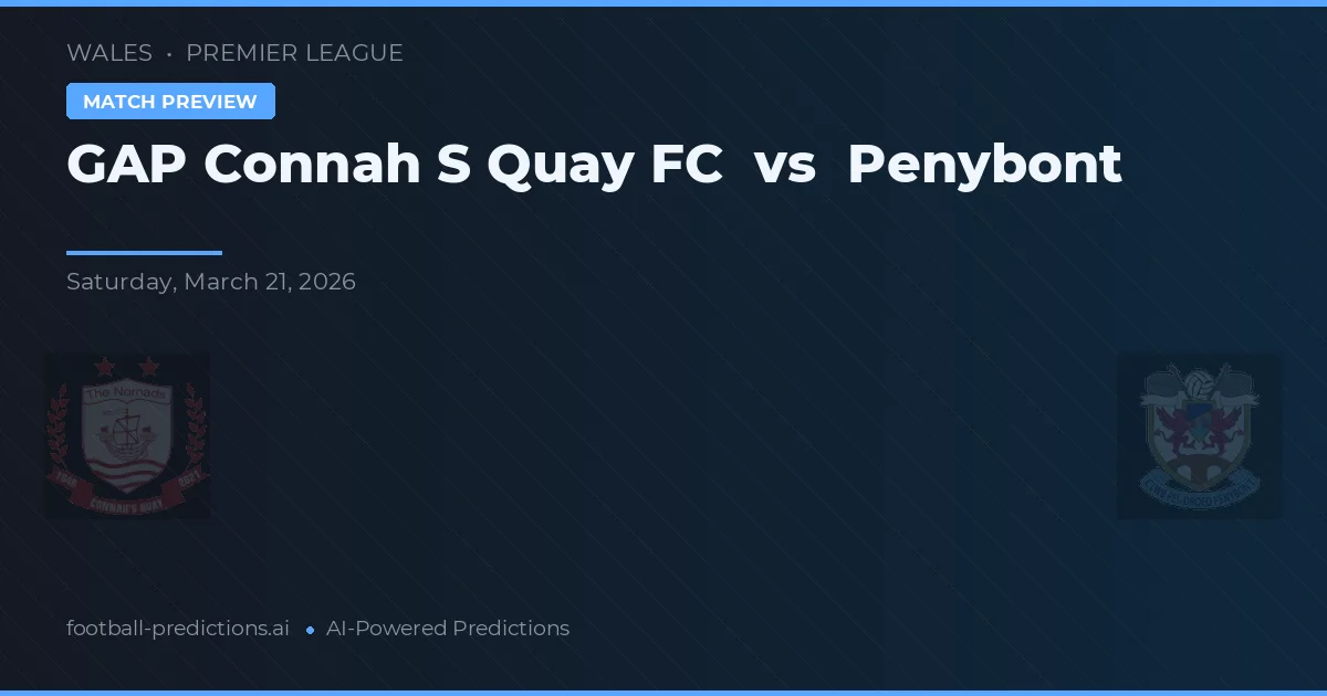 GAP Connah's Quay FC vs Penybont — typy i zapowiedź meczu