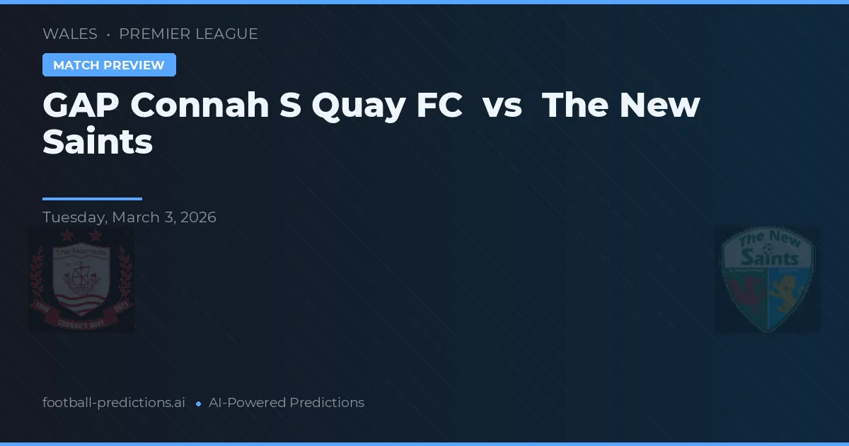 GAP Connah's Quay FC vs The New Saints — typy i zapowiedź meczu