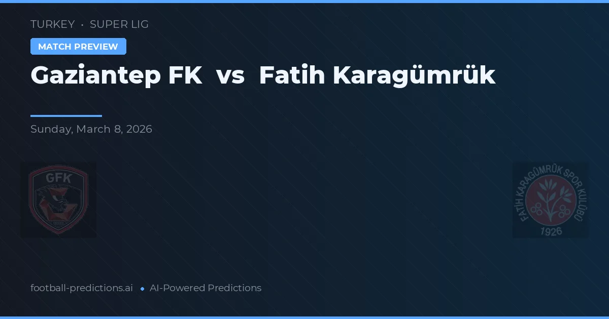 Gaziantep FK vs Fatih Karagümrük — typy i zapowiedź meczu