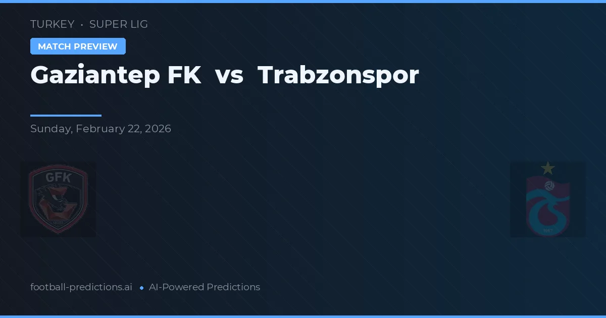 Gaziantep FK vs Trabzonspor — typy i zapowiedź meczu