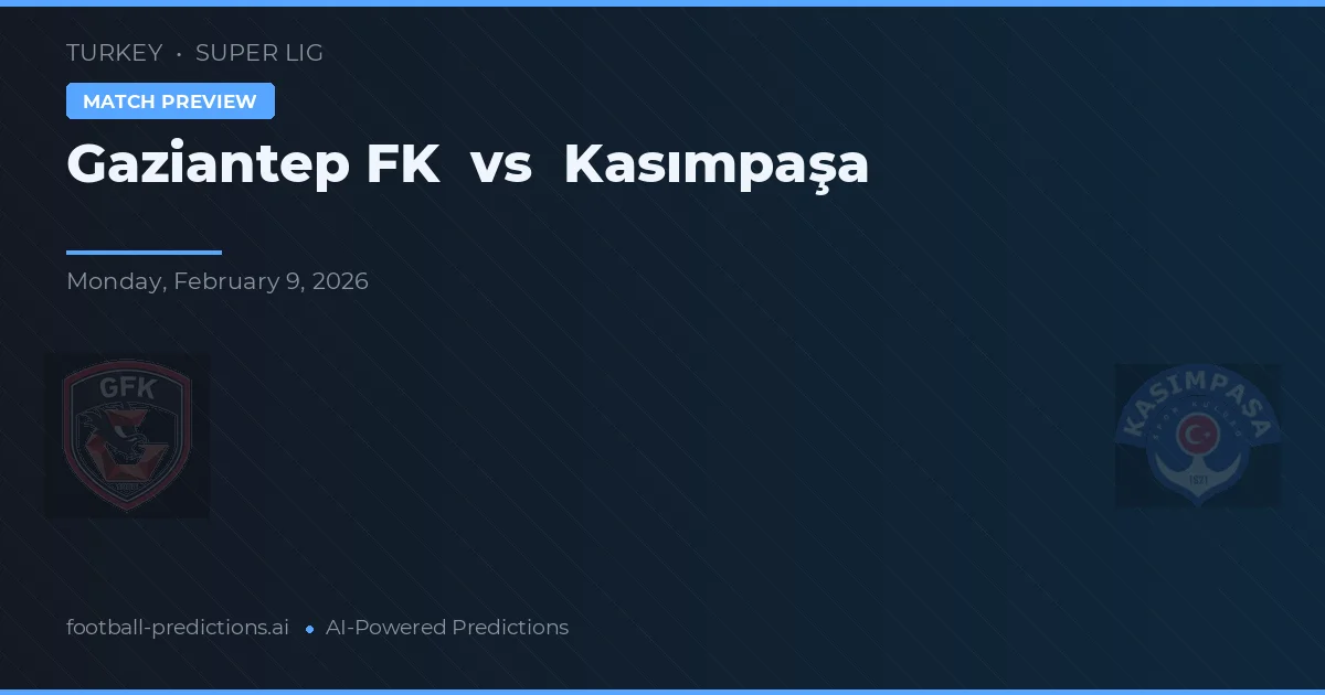 Gaziantep FK vs Kasımpaşa — typy i zapowiedź meczu