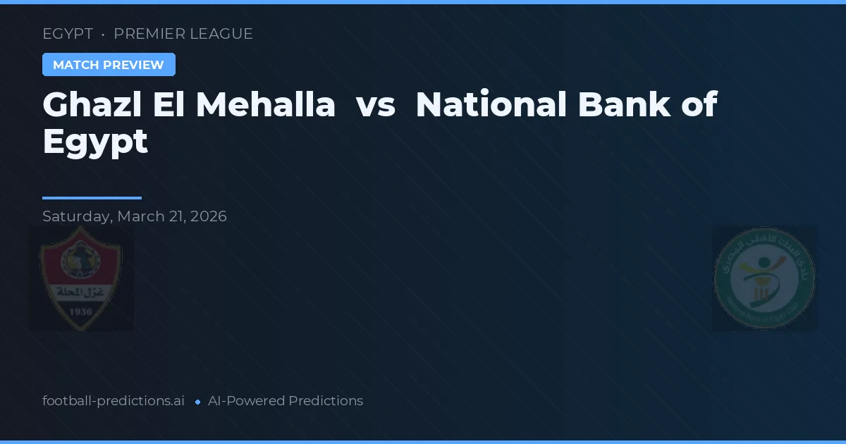 Ghazl El Mehalla vs Narodowy Bank Egiptu — typy i zapowiedź meczu