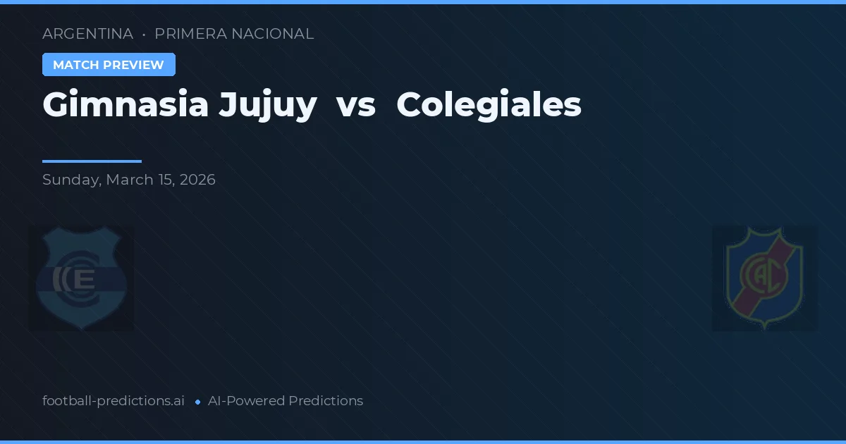 Gimnasia Jujuy vs Colegiales — typy i zapowiedź meczu