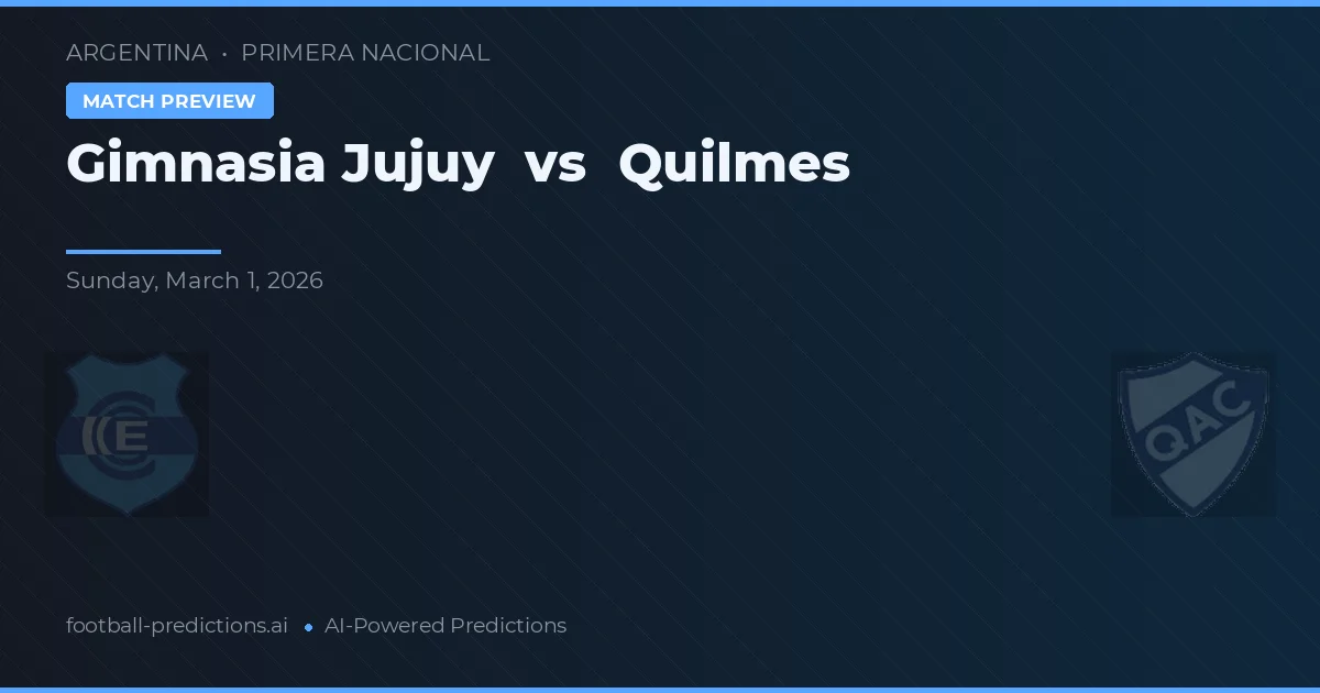 Gimnasia Jujuy vs Quilmes — typy i zapowiedź meczu