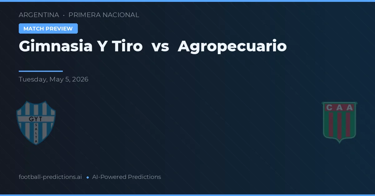 Gimnasia y Tiro vs Agropecuario — typy i zapowiedź meczu