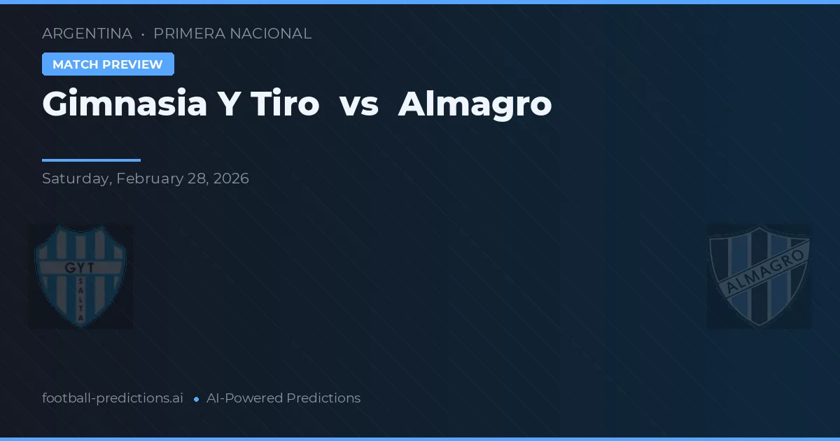 Gimnasia y Tiro vs Almagro — typy i zapowiedź meczu
