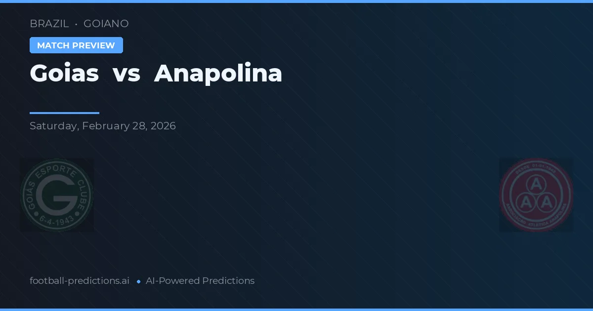 Goiás vs Anapolina — typy i zapowiedź meczu