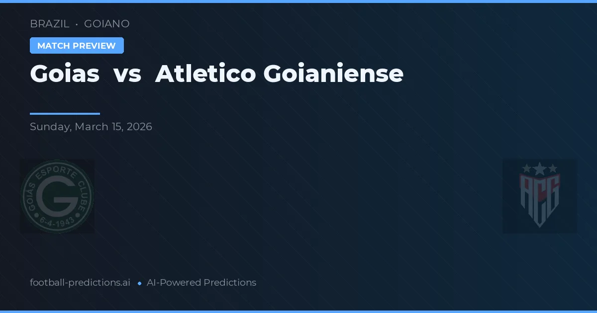 Goiás vs Atlético Goianiense — typy i zapowiedź meczu