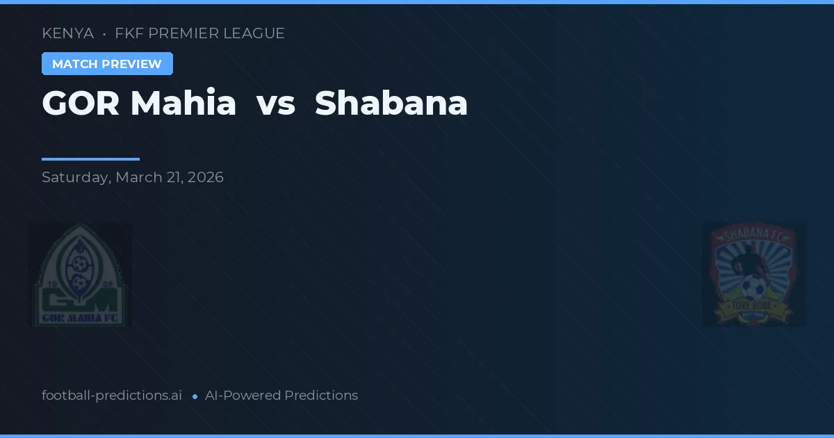 GOR Mumia vs Shabana — typy i zapowiedź meczu