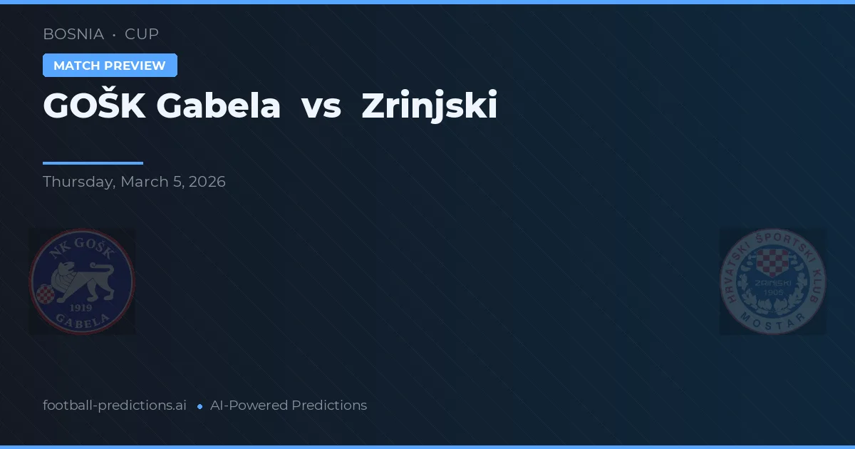 GOŠK Gabela vs Zrinjski — typy i zapowiedź meczu