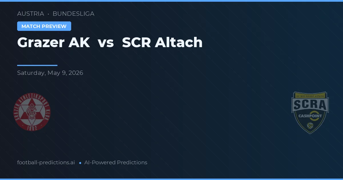 Grazer AK vs SCR Altach — typy i zapowiedź meczu