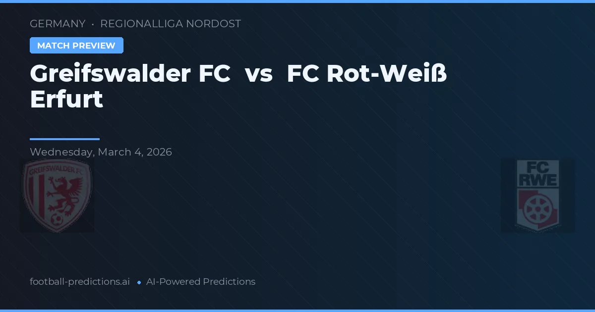 Greifswalder FC vs FC Rot-Weiß Erfurt — typy i zapowiedź meczu