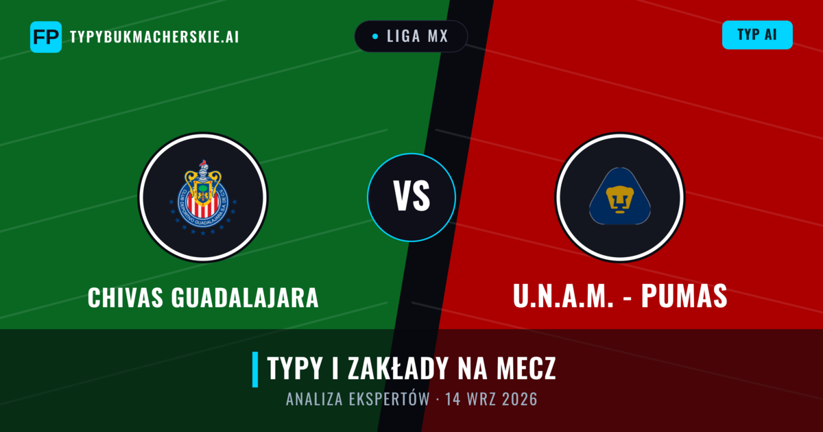 Chivas Guadalajara vs U.N.A.M. - Pumas — typy i zapowiedź meczu