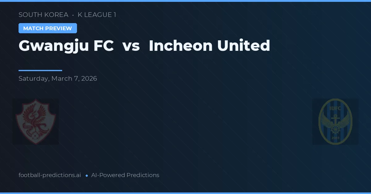 Gwangju FC vs Incheon United — typy i zapowiedź meczu