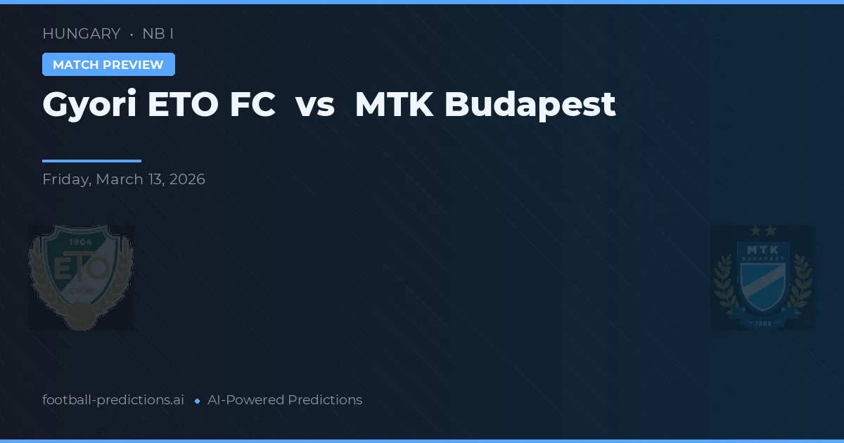 Győri ETO FC vs MTK Budapest — typy i zapowiedź meczu