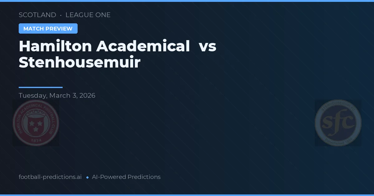 Hamilton Academical vs Stenhousemuir — typy i zapowiedź meczu