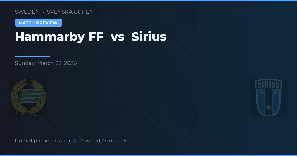 Hammarby IF vs Sirius — typy i zapowiedź meczu