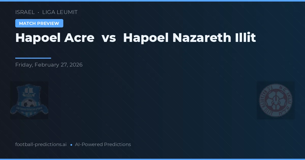 Hapoel Acre vs Hapoel Nazareth Illit — typy i zapowiedź meczu