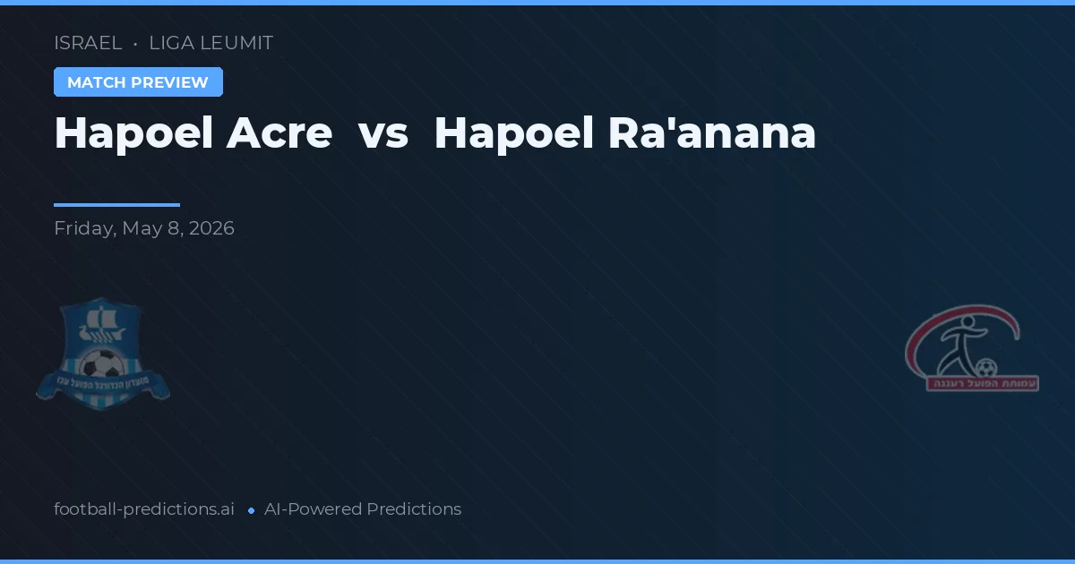 Hapoel Acre vs Hapoel Raanana — typy i zapowiedź meczu