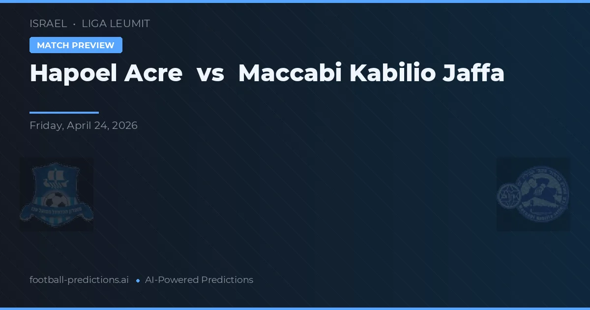 Maccabi Kabilio Jaffa vs Hapoel Acre — typy i zapowiedź meczu