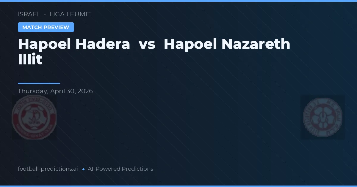 Hapoel Nazareth Illit vs Hapoel Hadera — typy i zapowiedź meczu