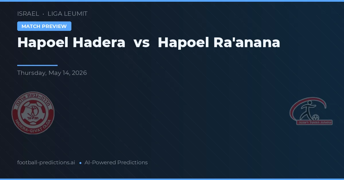Hapoel Hadera vs Hapoel Raanana — typy i zapowiedź meczu