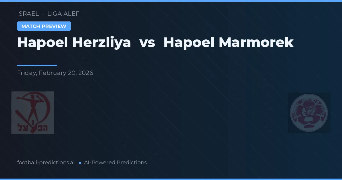 Hapoel Herzliya vs Hapoel Marmorek — typy i zapowiedź meczu