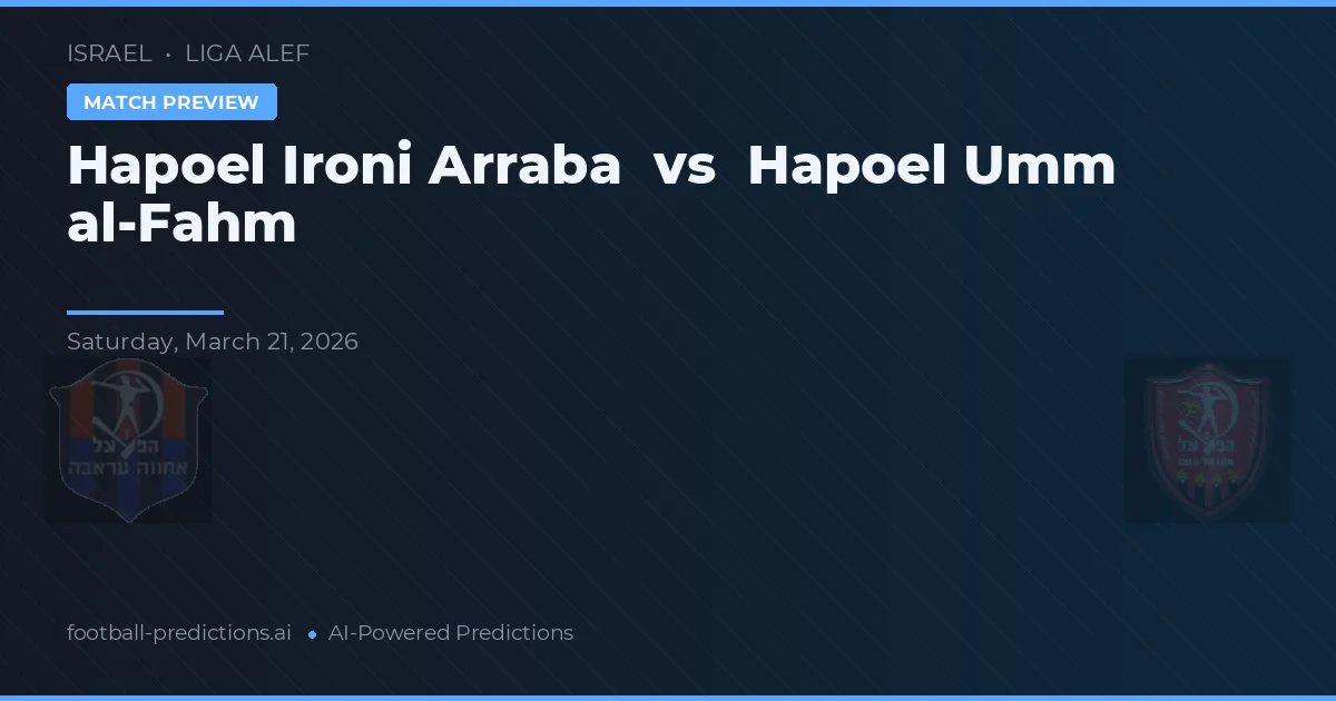 Hapoel Ironi Arraba vs Hapoel Umm al-Fahm — typy i zapowiedź meczu