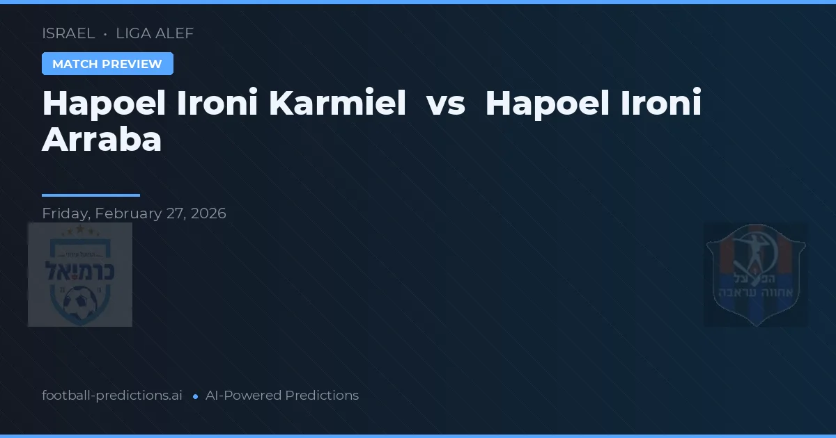 Hapoel Ironi Karmiel vs Hapoel Ironi Arraba — typy i zapowiedź meczu