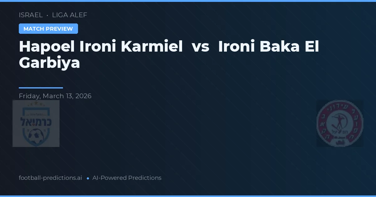 Hapoel Ironi Karmiel vs Ironi Baka El Garbiya — typy i zapowiedź meczu