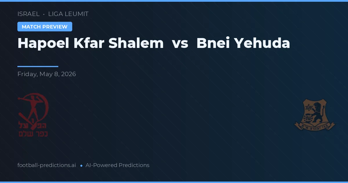 Hapoel Kfar Shalem vs Bnei Juda — typy i zapowiedź meczu