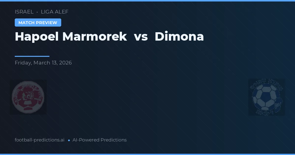 Hapoel Marmorek vs Dimona — typy i zapowiedź meczu