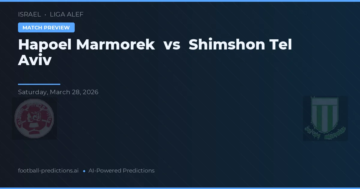 Hapoel Marmorek vs Shimshon Tel Awiw — typy i zapowiedź meczu