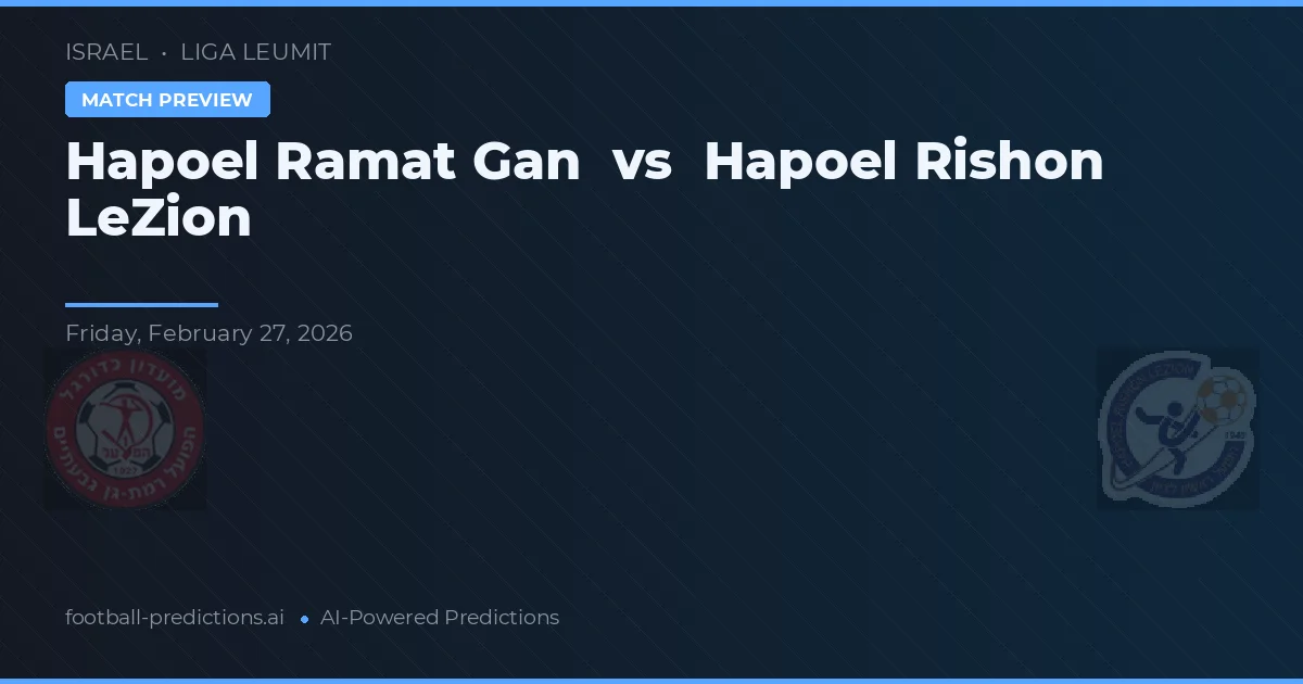 Hapoel Ramat Gan vs Hapoel Rishon LeZion — typy i zapowiedź meczu