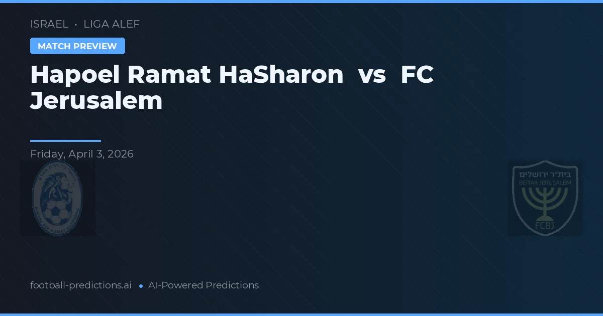 Hapoel Ramat HaSharon vs FC Jerozolima — typy i zapowiedź meczu