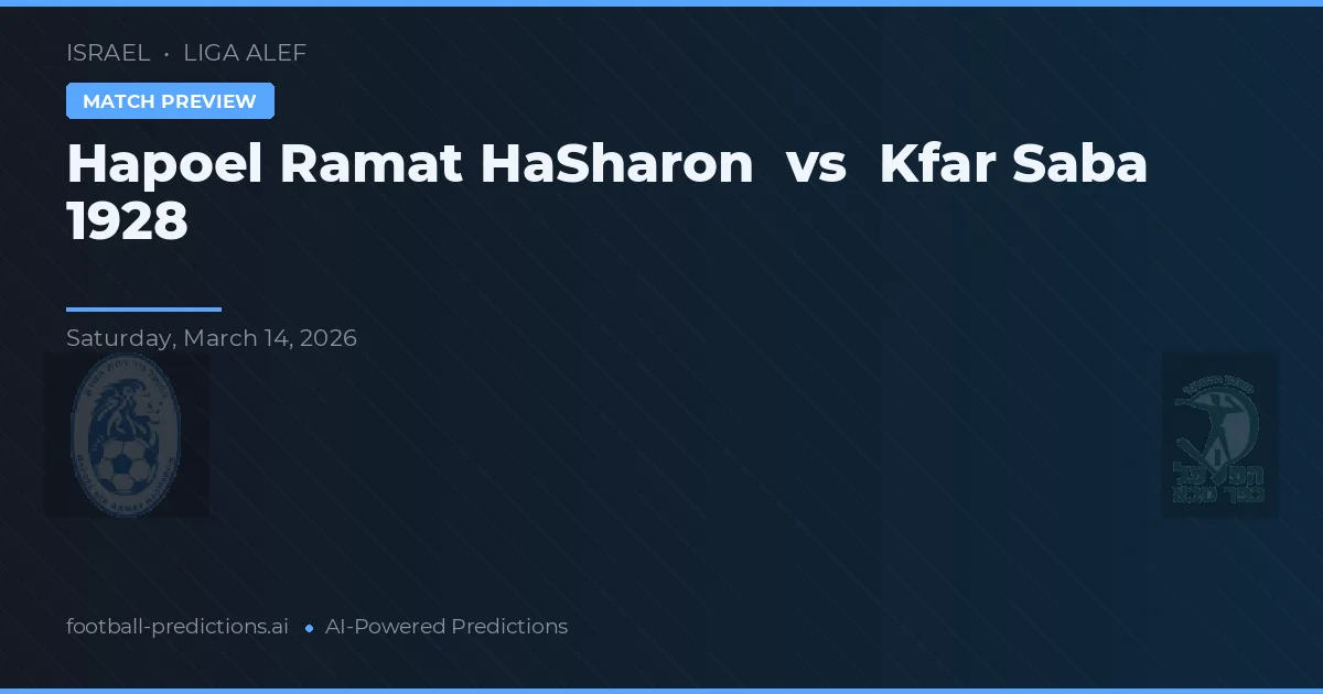 Hapoel Ramat HaSharon vs Kfar Saba 1928 — typy i zapowiedź meczu