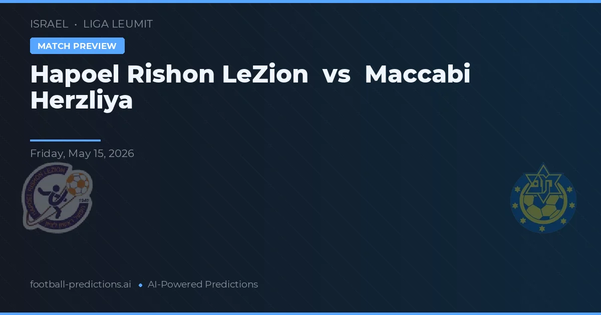 Hapoel Rishon LeZion vs Maccabi Hajzelija — typy i zapowiedź meczu
