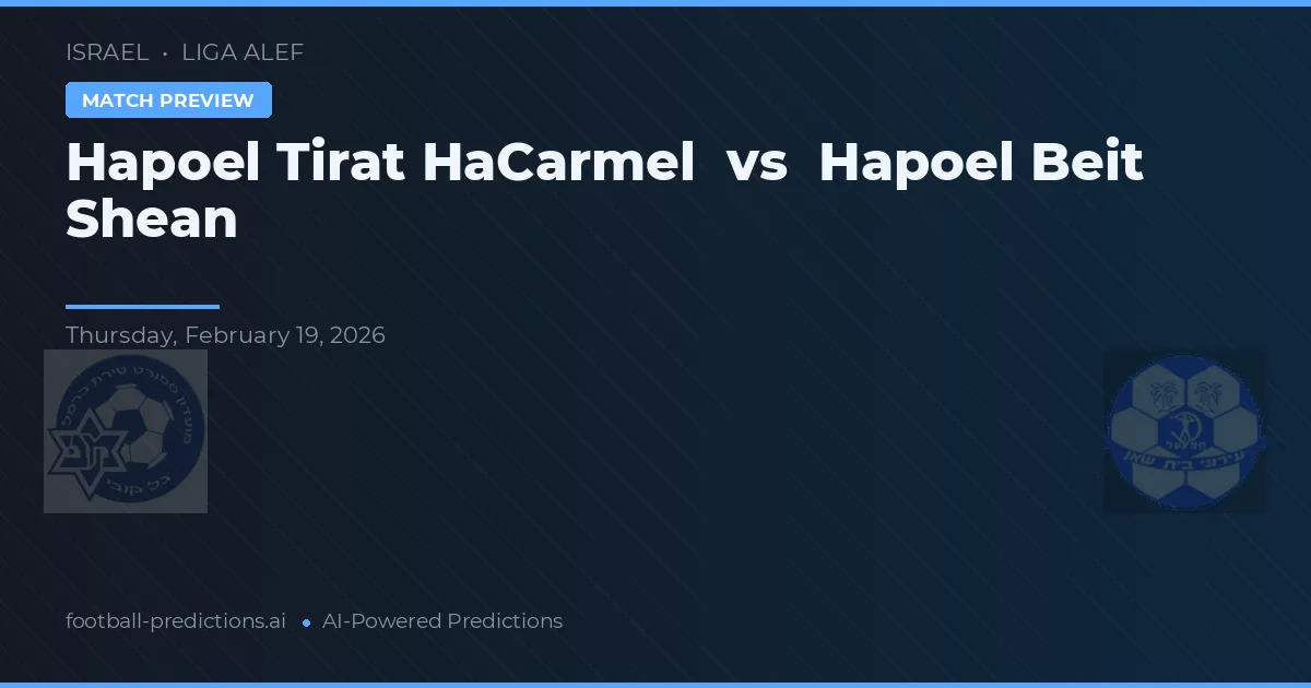 Hapoel Tirat HaCarmel vs Hapoel Beit She'an — typy i zapowiedź meczu