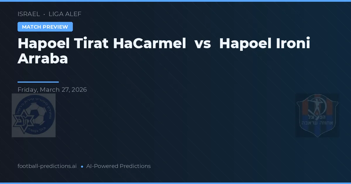 Hapoel Tirat HaCarmel vs Hapoel Ironi Arraba — typy i zapowiedź meczu