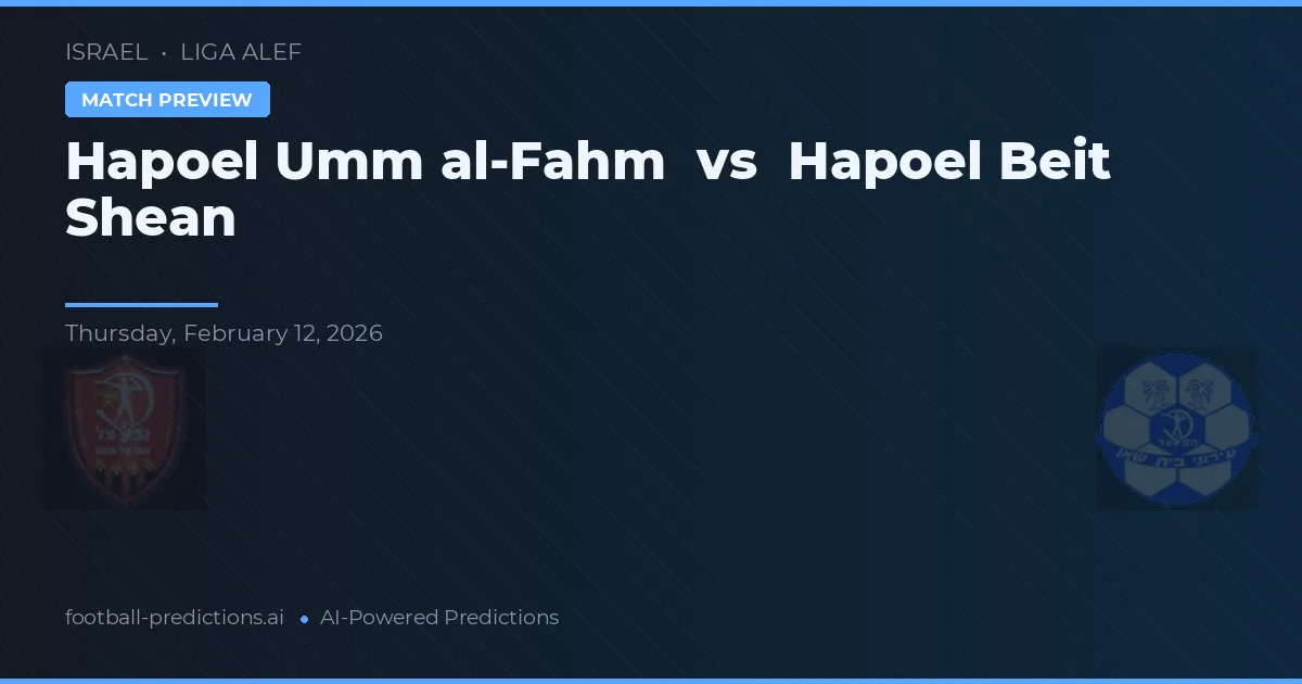 Hapoel Umm al-Fahm vs Hapoel Beit She'an — typy i zapowiedź meczu