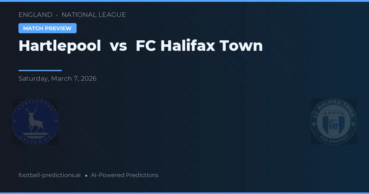 Hartlepool vs FC Halifax Town — typy i zapowiedź meczu