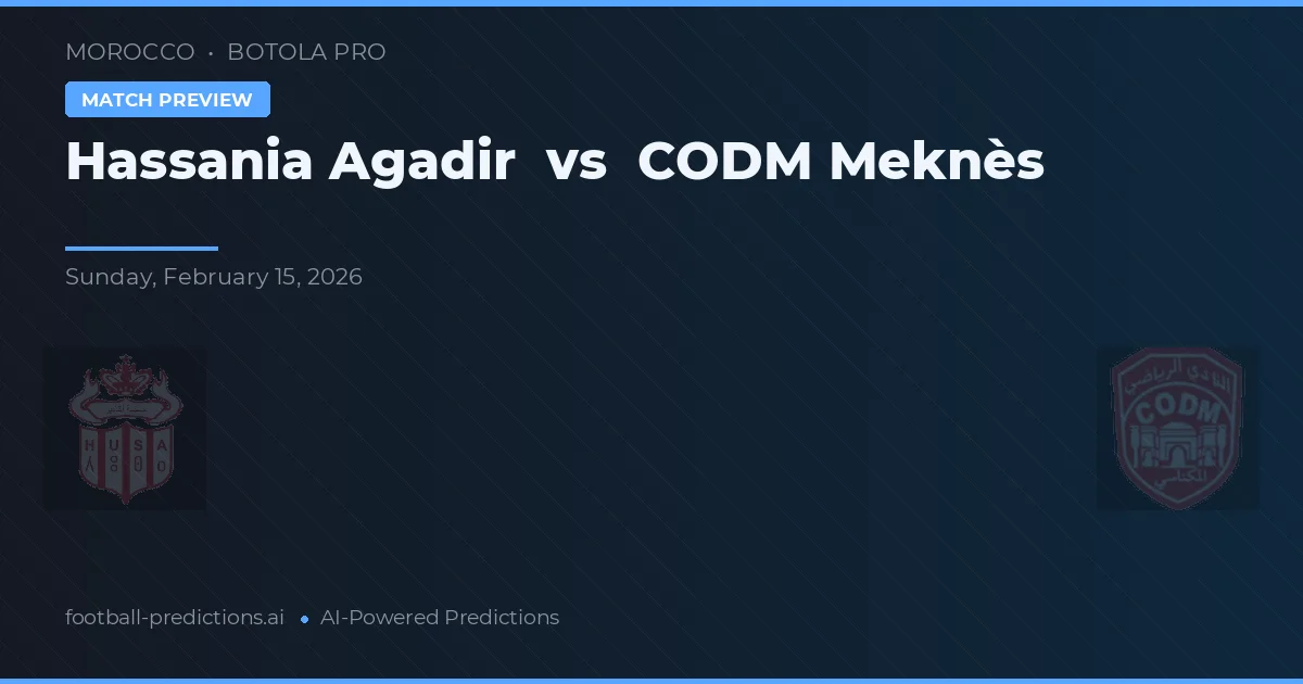Hassania Agadir vs CODM Meknès — typy i zapowiedź meczu