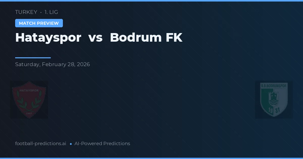 Hatayspor vs Bodrum FK — typy i zapowiedź meczu