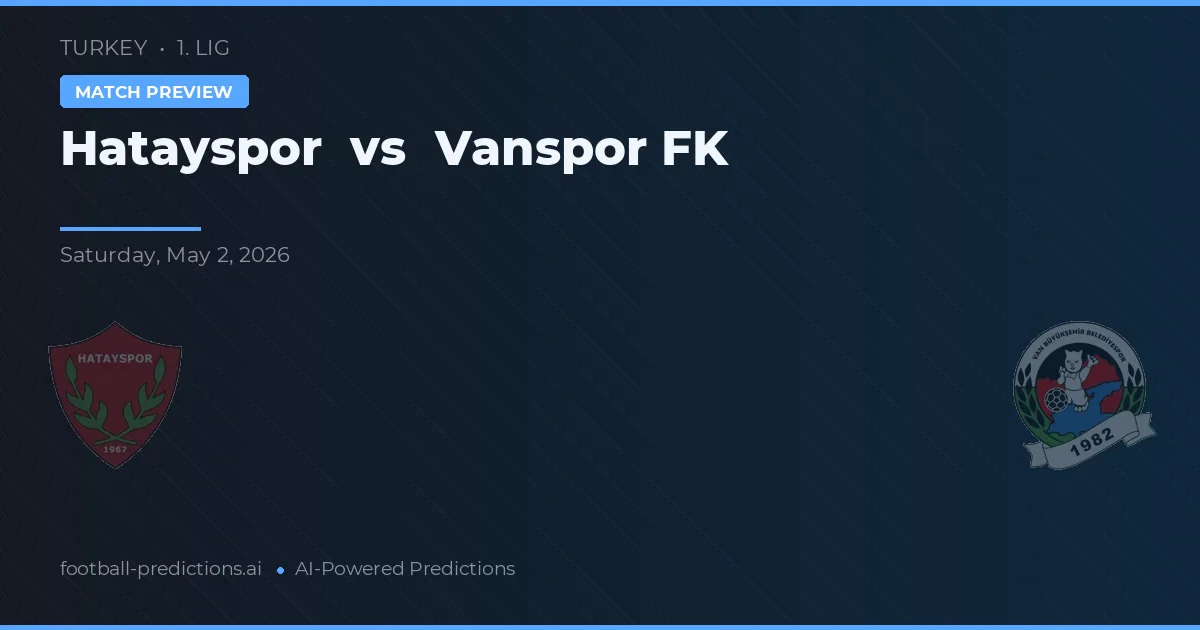 Hatayspor vs Vanspor FK — typy i zapowiedź meczu