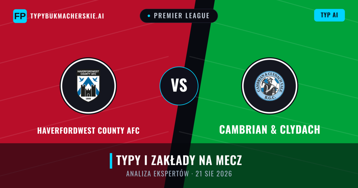 Haverfordwest County AFC vs Cambrian & Clydach — typy i zapowiedź meczu