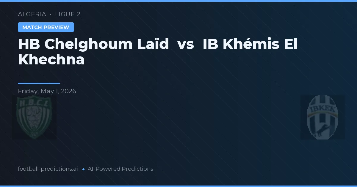 HB Chelghoum Laïd vs IB Khémis El Khechna — typy i zapowiedź meczu