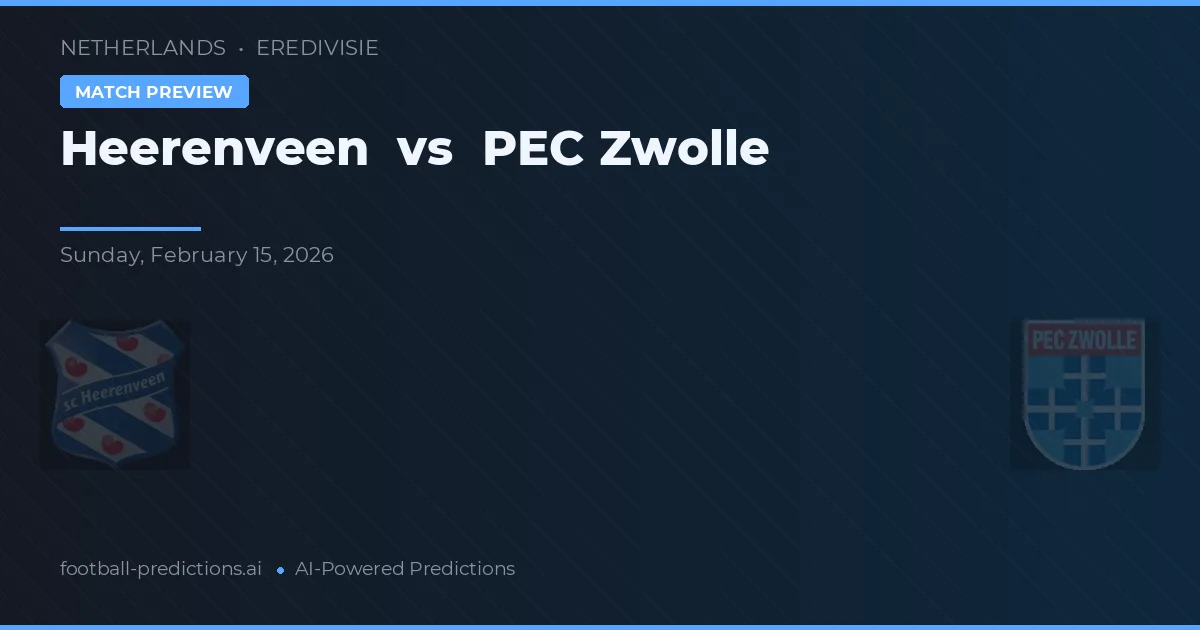 Heerenveen vs PEC Zwolle — typy i zapowiedź meczu