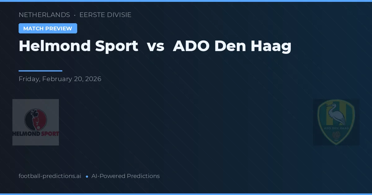Helmond Sport vs Ado Den Haag — typy i zapowiedź meczu