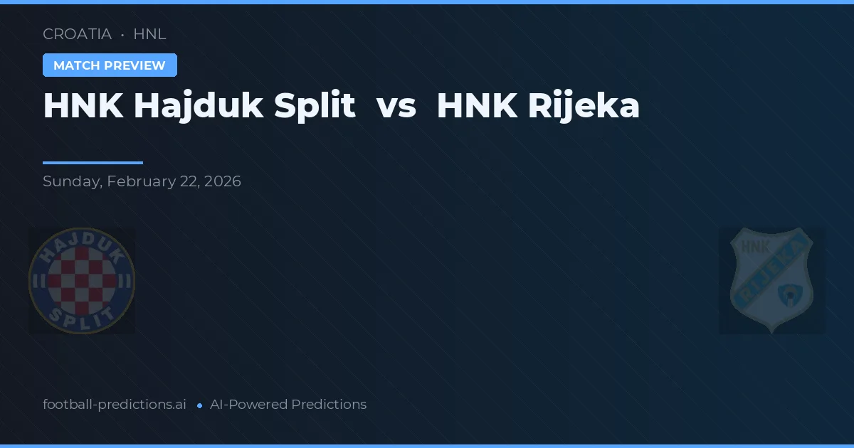 HNK Hajduk Split vs HNK Rijeka — typy i zapowiedź meczu